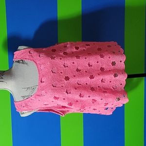 Michel Studio Pink Lace Sleeveless Top